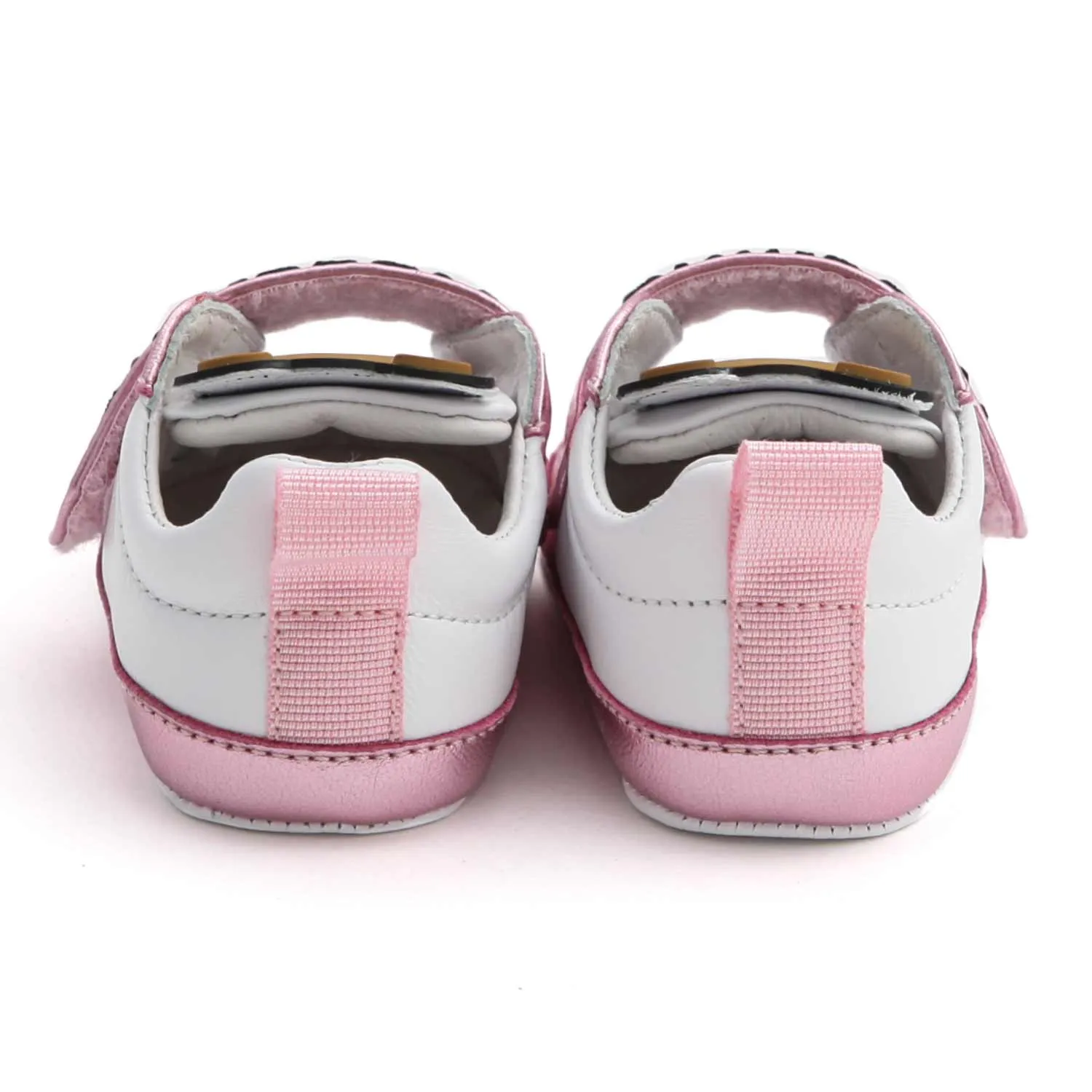 Moschino Baby Girl White And Pink Sneakers