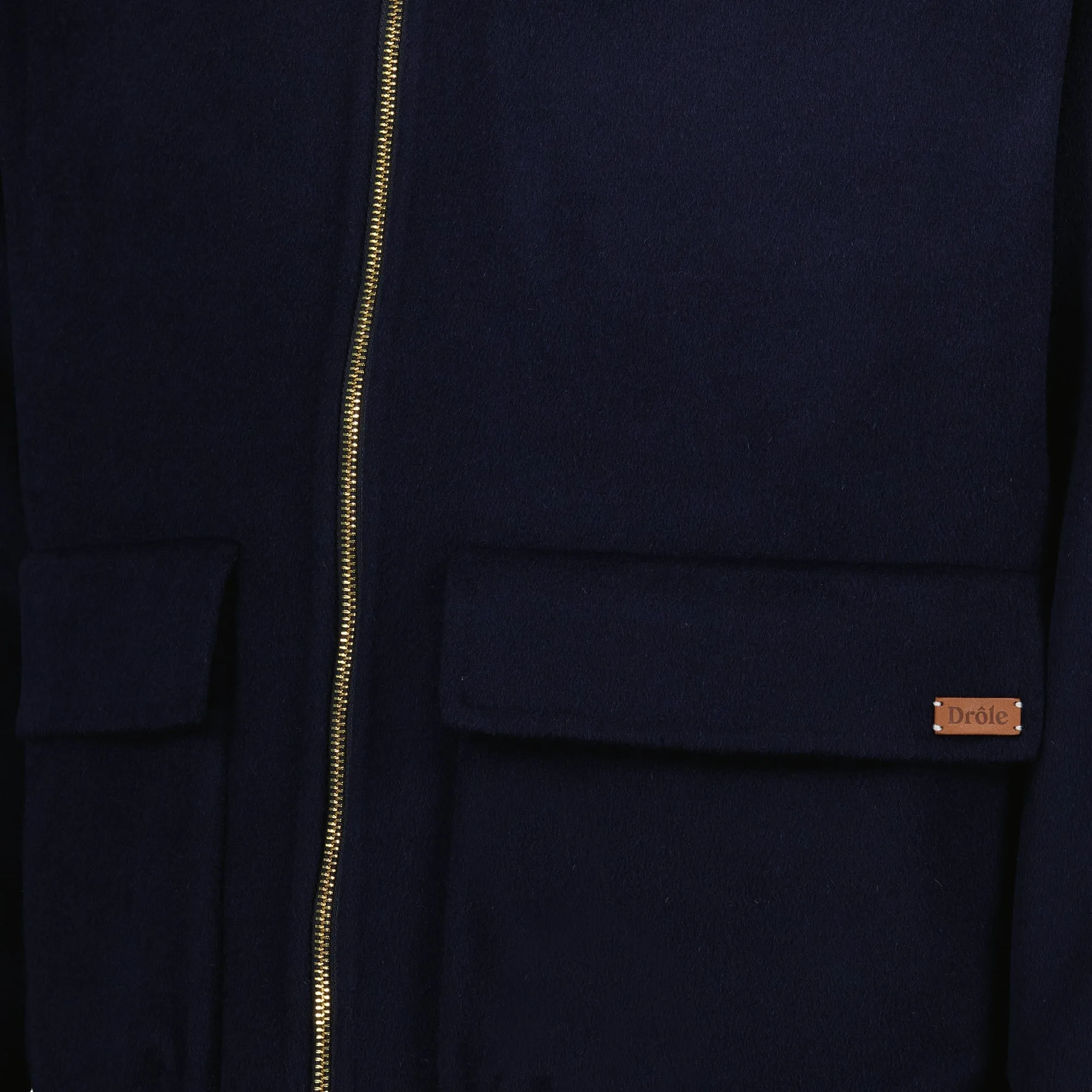 Navy Wool Hooded Jacket