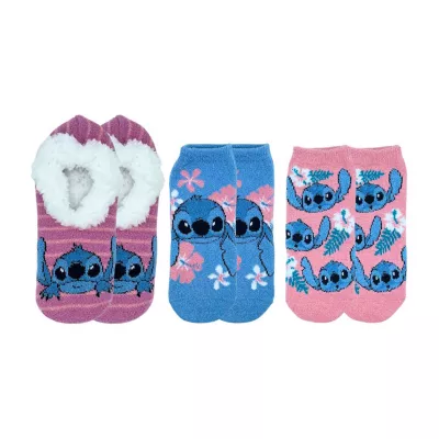 new!Gift Set Womens Stitch 3 Pair Slipper Socks