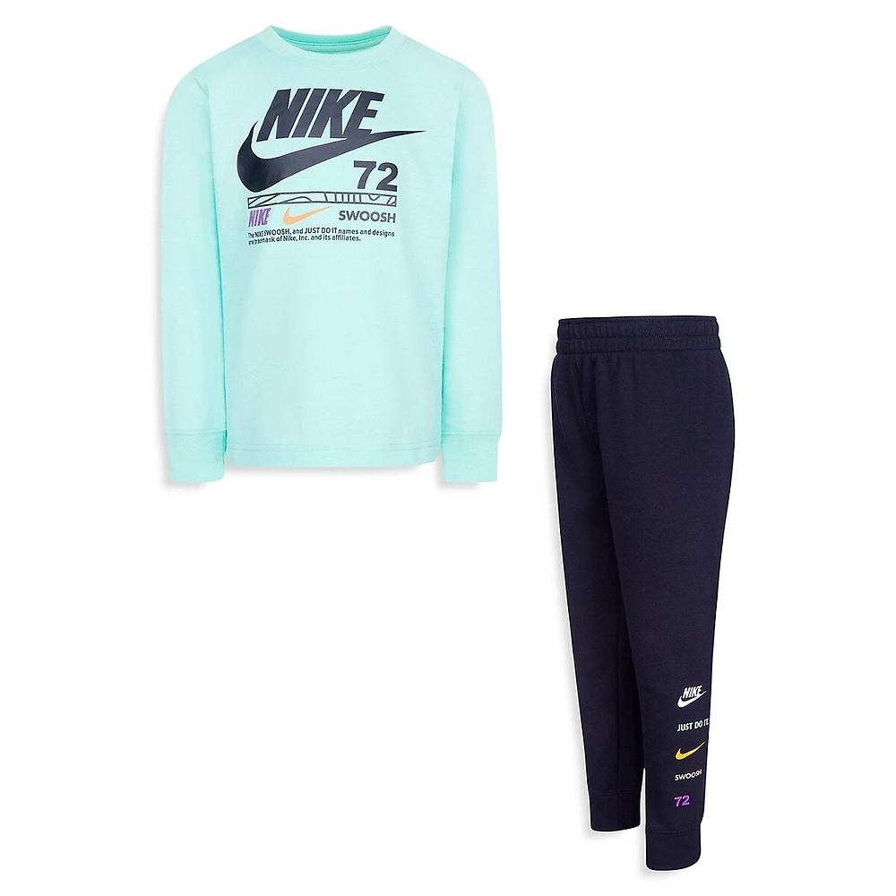 Nike Little Boy's 2-Piece Illuminate Long-Sleeve Graphic T-Shirt & Joggers Set