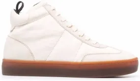 Officine Creative Kombined high-top leather sneakers Neutrals