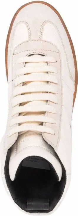 Officine Creative Kombined high-top leather sneakers Neutrals