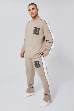 Oversized B Badge Sweatshirt Tracksuit