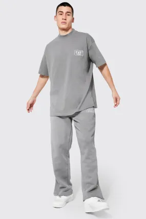 Oversized Man Popper T-shirt Tracksuit | boohooMAN UK