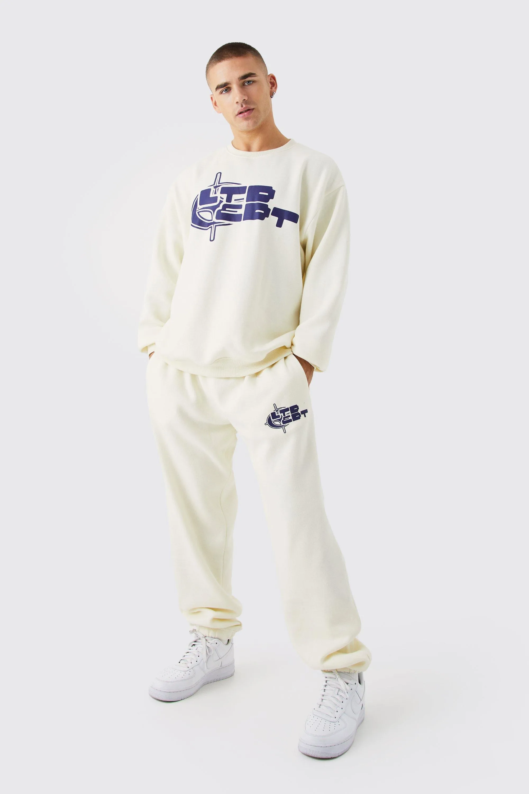 Oversized On Target Print Sweat Tracksuit