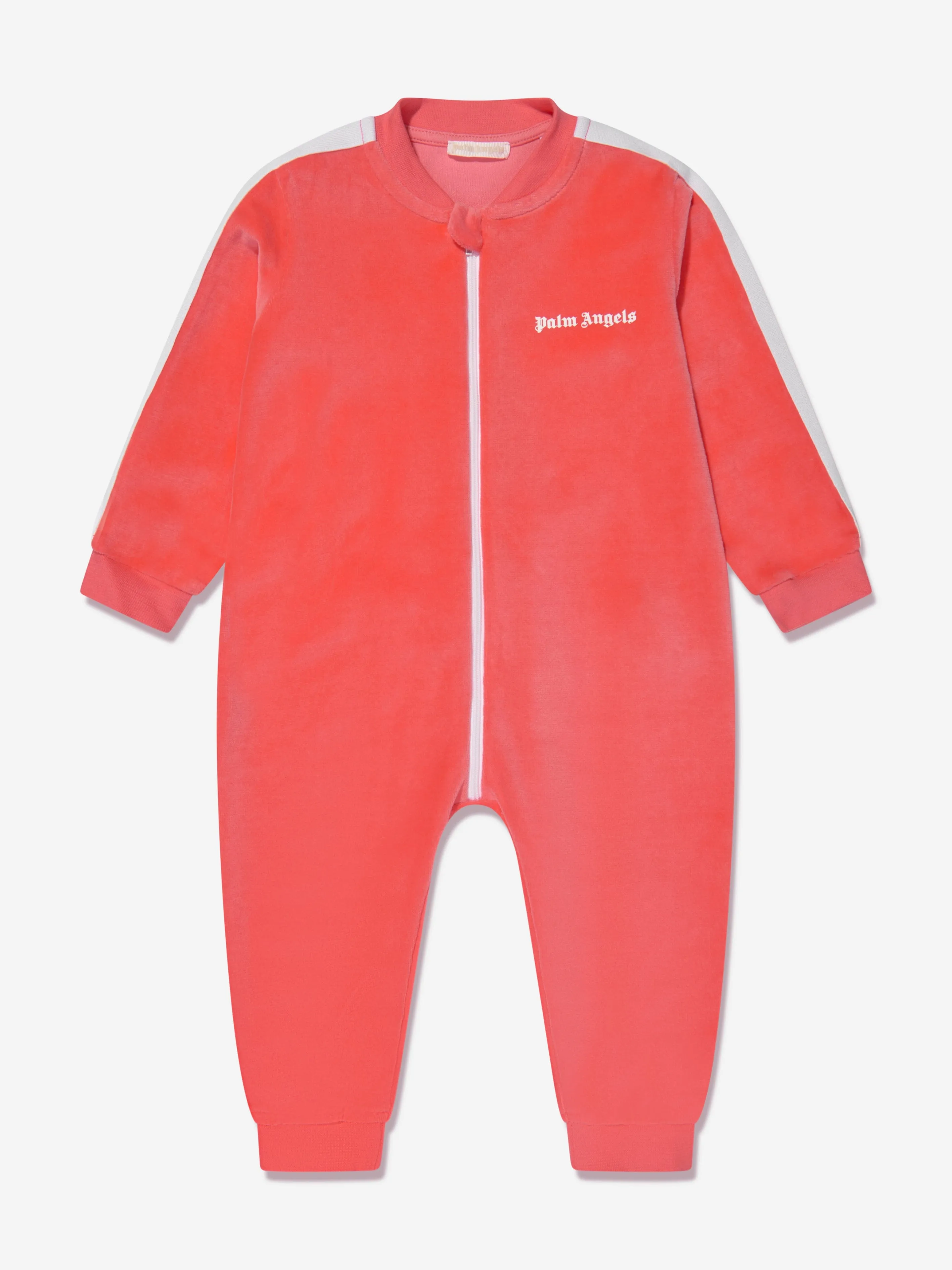 Palm Angels Baby Girls Logo Track Romper in Coral