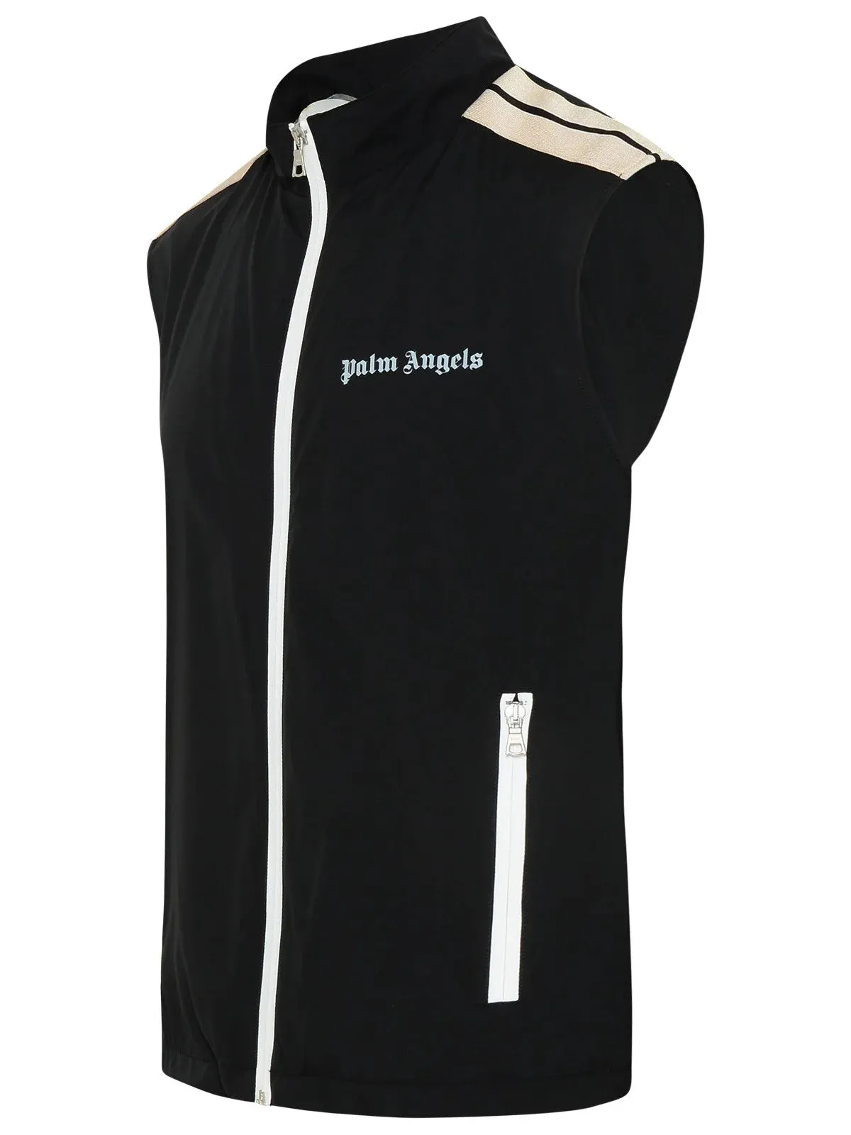 PALM ANGELS LOGO GILET BODYWARMER VEST - BLACK