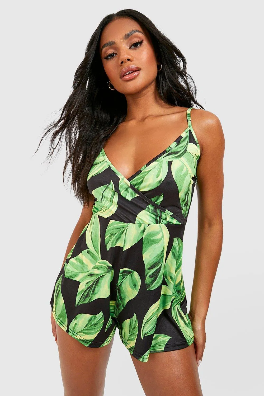 Palm Print Slinky Romper