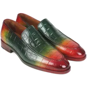 Paul Parkman Embossed Crocodile Calfskin Loafer Multicolor