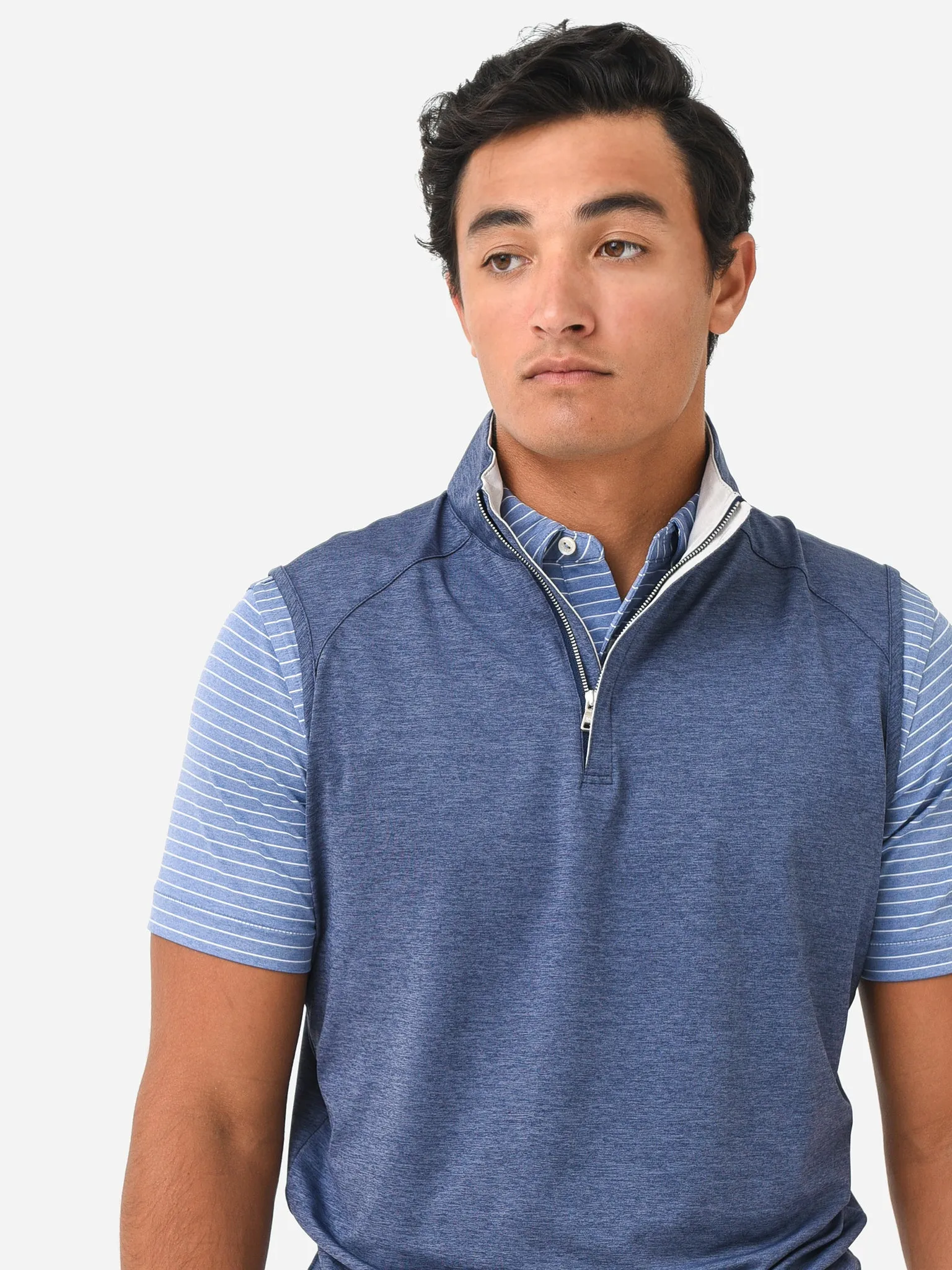     PETER MILLAR  Crown Crafted Men's Stealth Performance Quarter-Zip Vest    