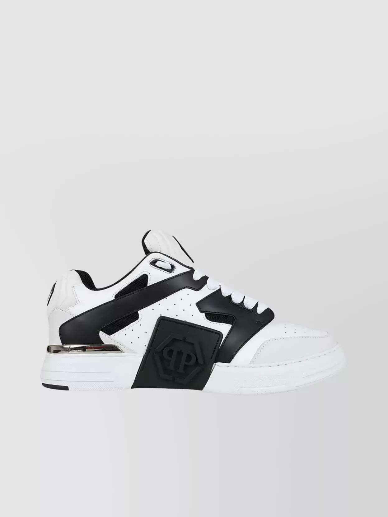 Philipp Plein   Leather mix low-top sneakers