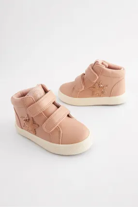 Pink Wide Fit (G) Star High Top Trainers