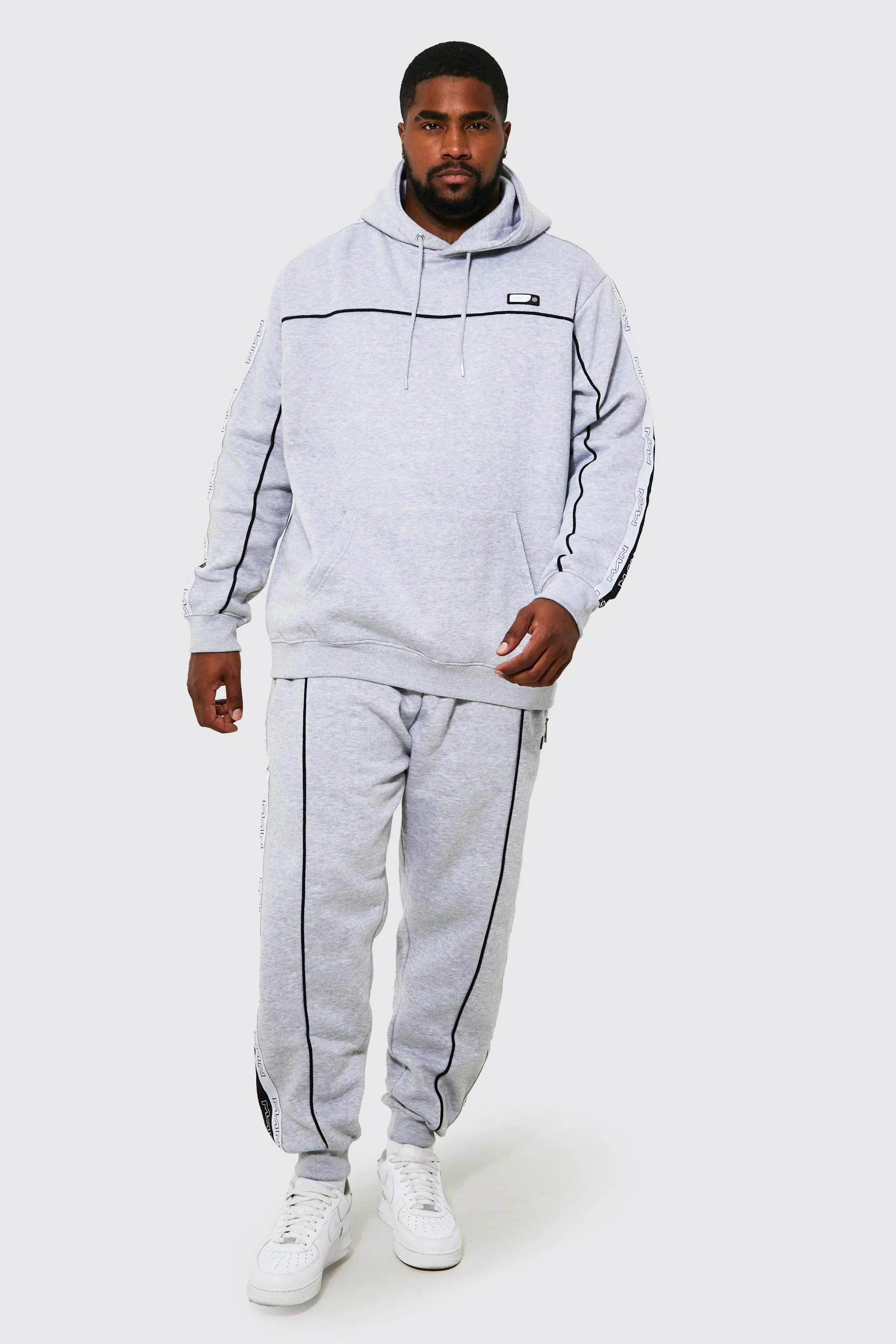 Plus Man Side Tape Hooded Tracksuit