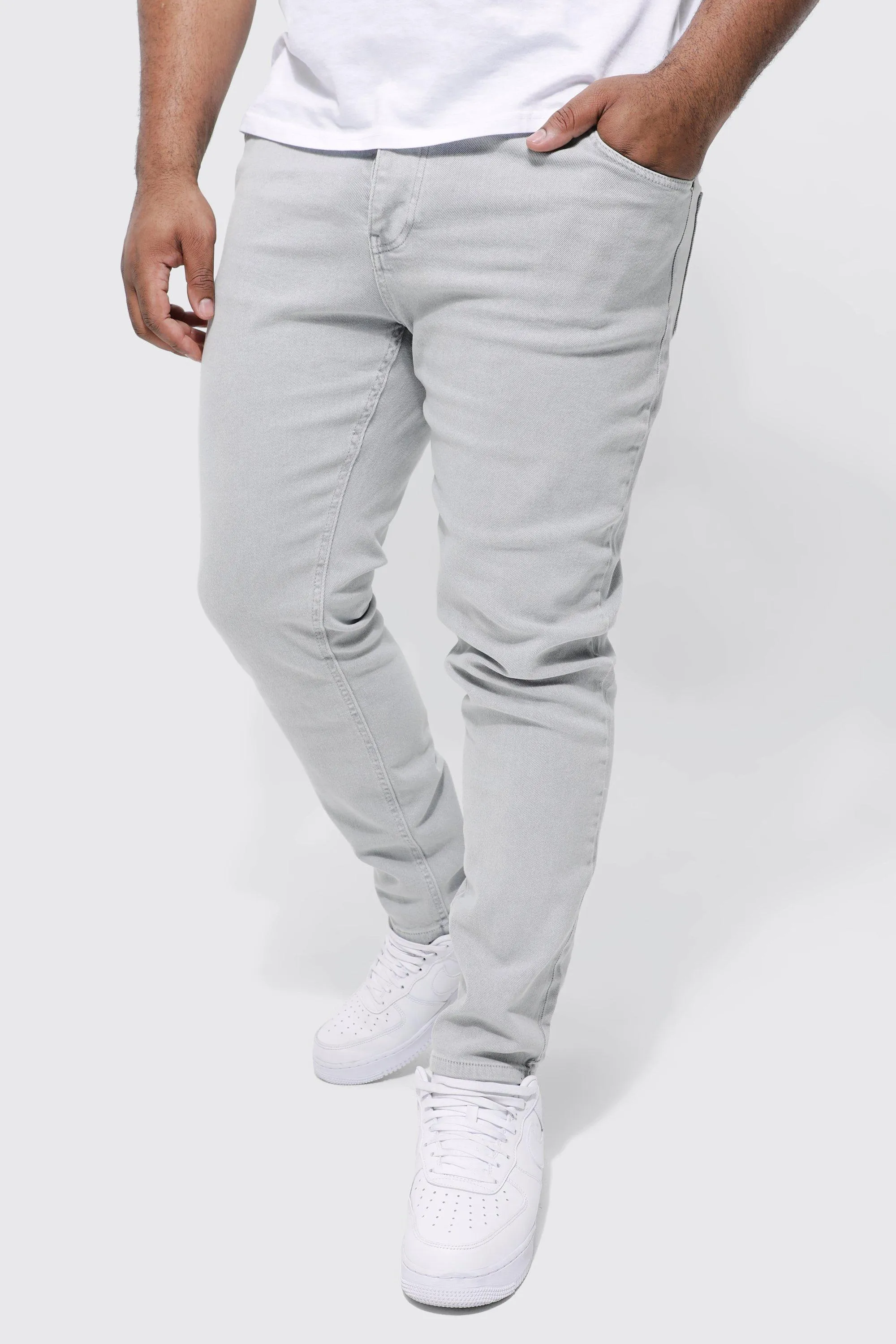 Plus Skinny Stretch Overdyed Stone Wash Jeans