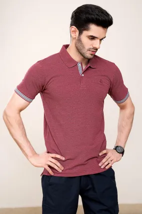 POLO SHIRT PIQUE MELANGE MAROON