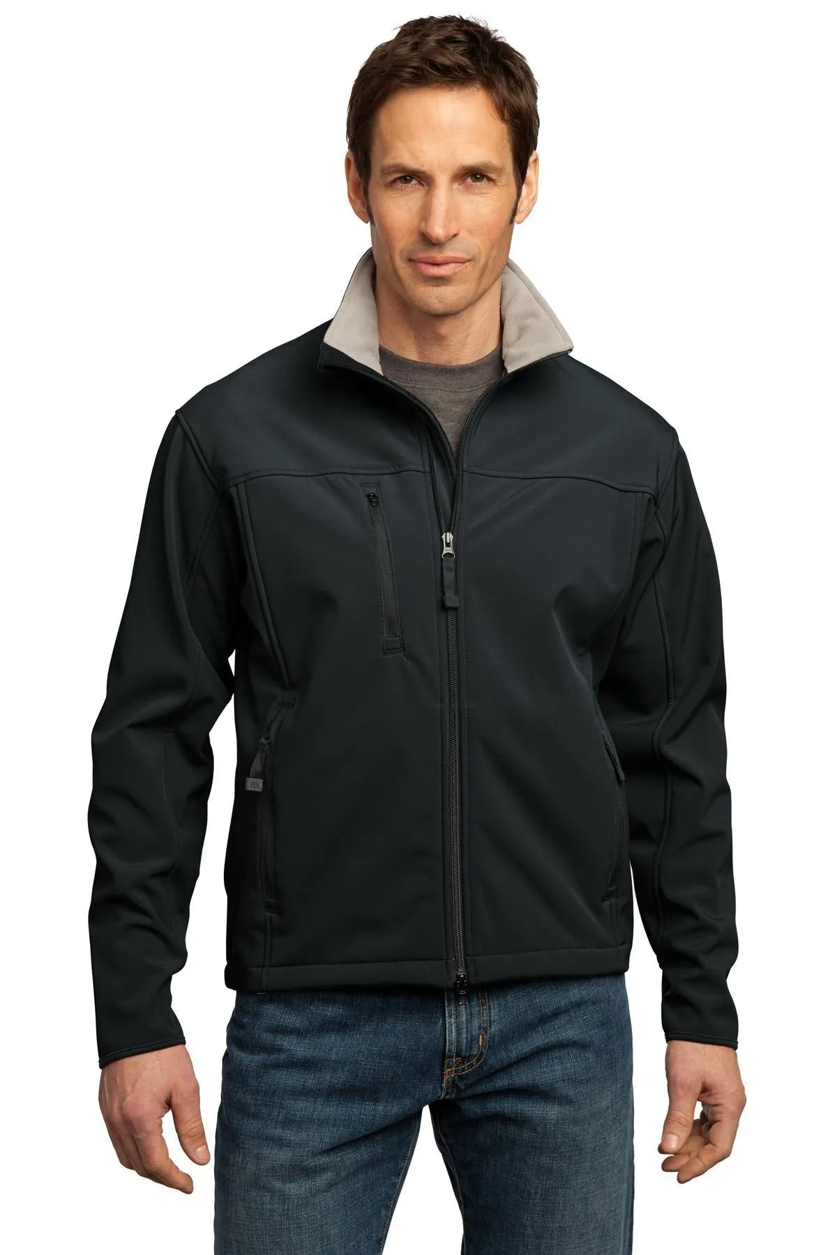 Port Authority Tall Glacier Soft Shell Jacket TLJ790 Black/ Chrome