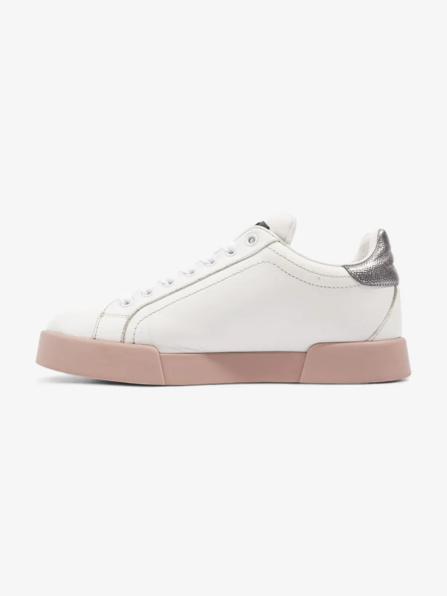 Portofino Love Applique Low Top Sneakers  White / Dusty Pink  Leather EU 37 UK 4