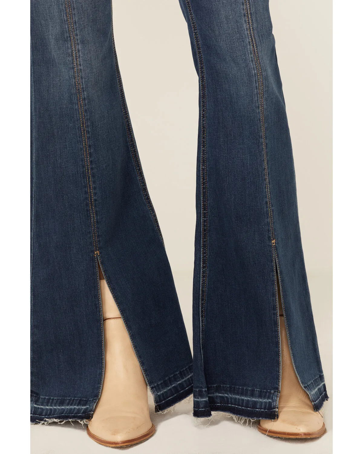 Product Name:  Grace in LA Women's High Rise Split Bottom Flare Denim Jeans