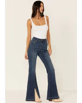 Product Name:  Grace in LA Women's High Rise Split Bottom Flare Denim Jeans