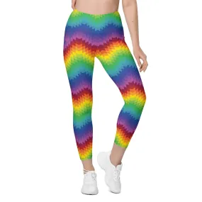 Rainbow Pattern Leggings With Pockets