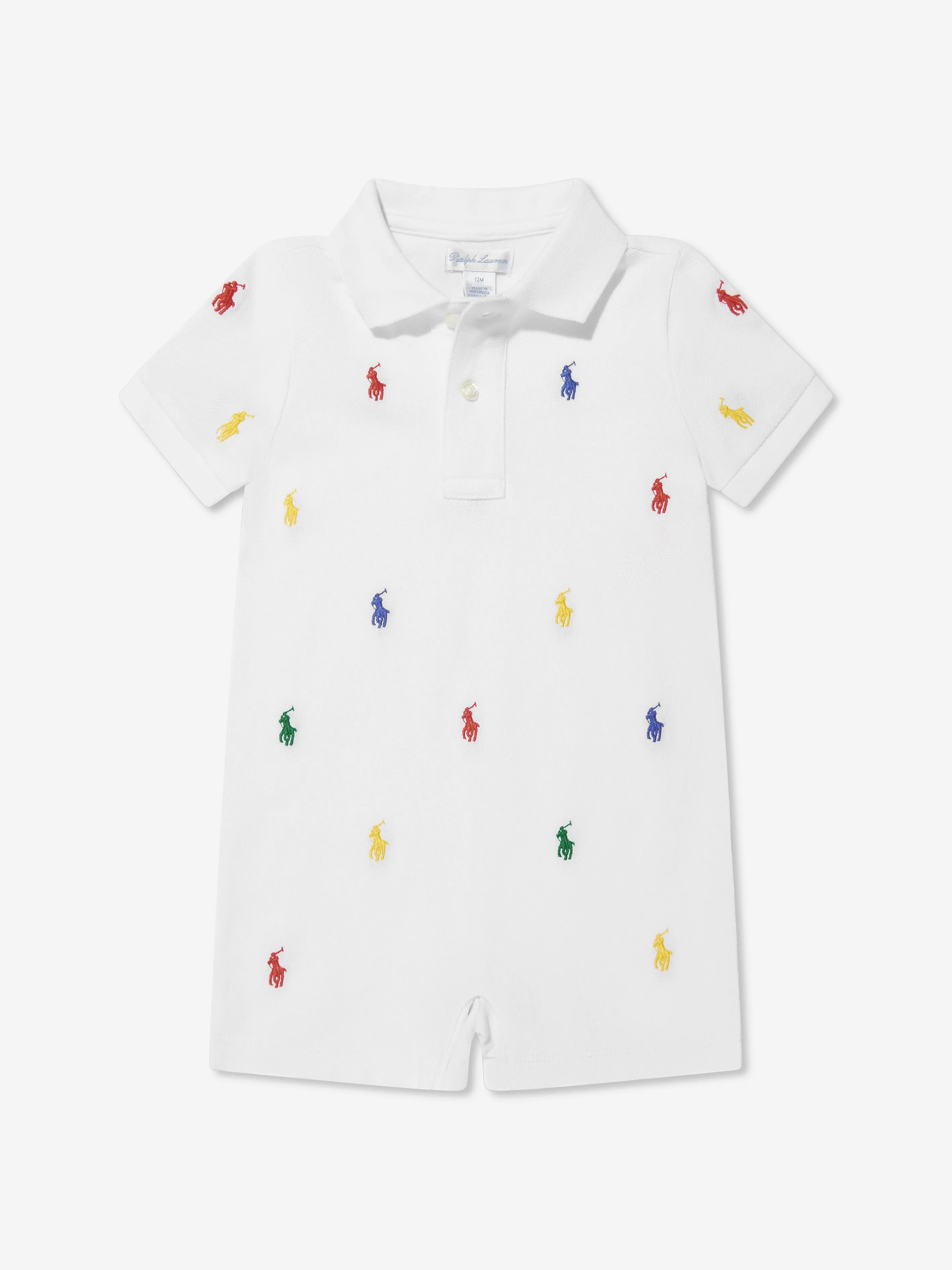 Ralph Lauren Baby Boys Logo Romper in White