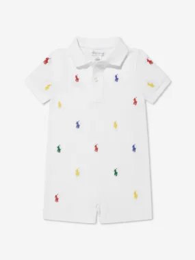 Ralph Lauren Baby Boys Logo Romper in White