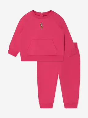 Ralph Lauren Baby Girls Logo Tracksuit in Pink