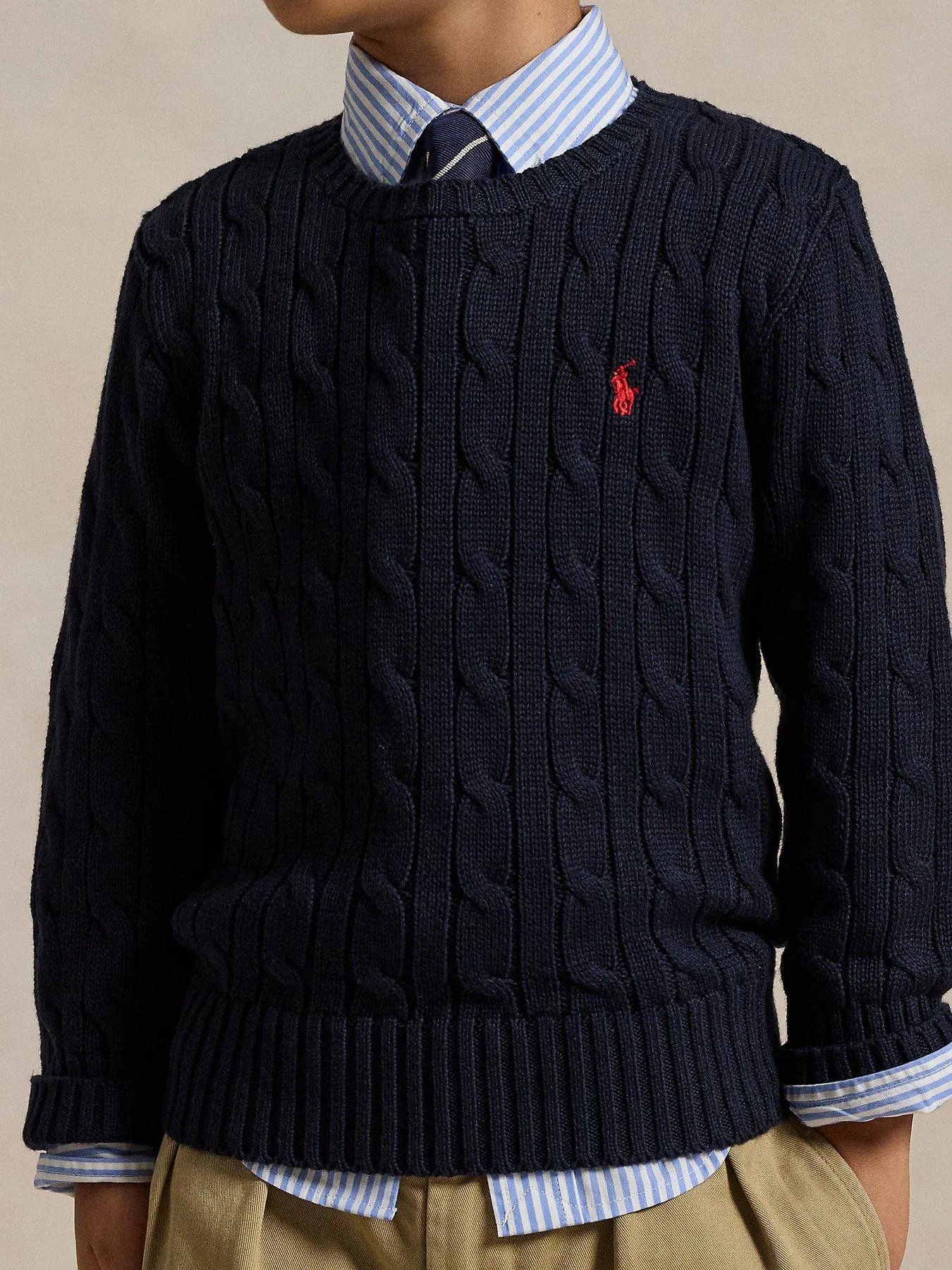 Ralph Lauren Boys Cable Knit Jumper - Navy