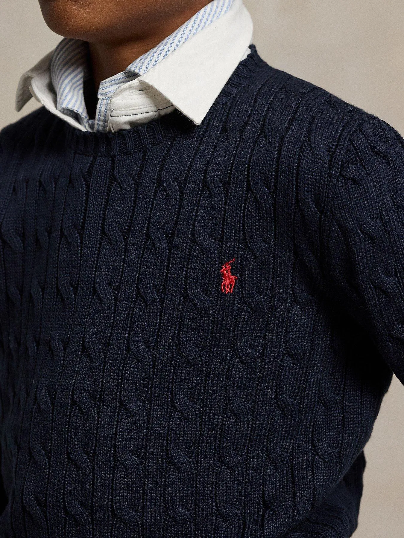 Ralph Lauren Boys Cable Knit Jumper - Navy