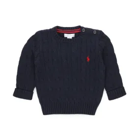 Ralph Lauren Dark Blue Rl Pullover For Baby