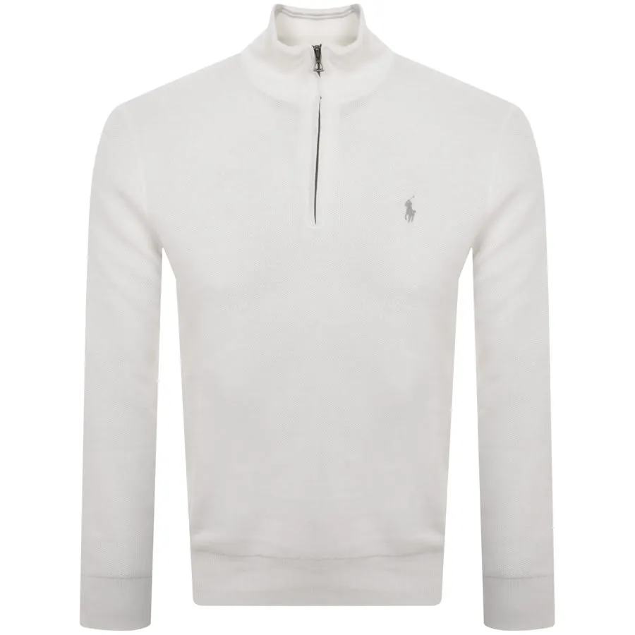 Ralph Lauren Half Zip Knit Jumper White