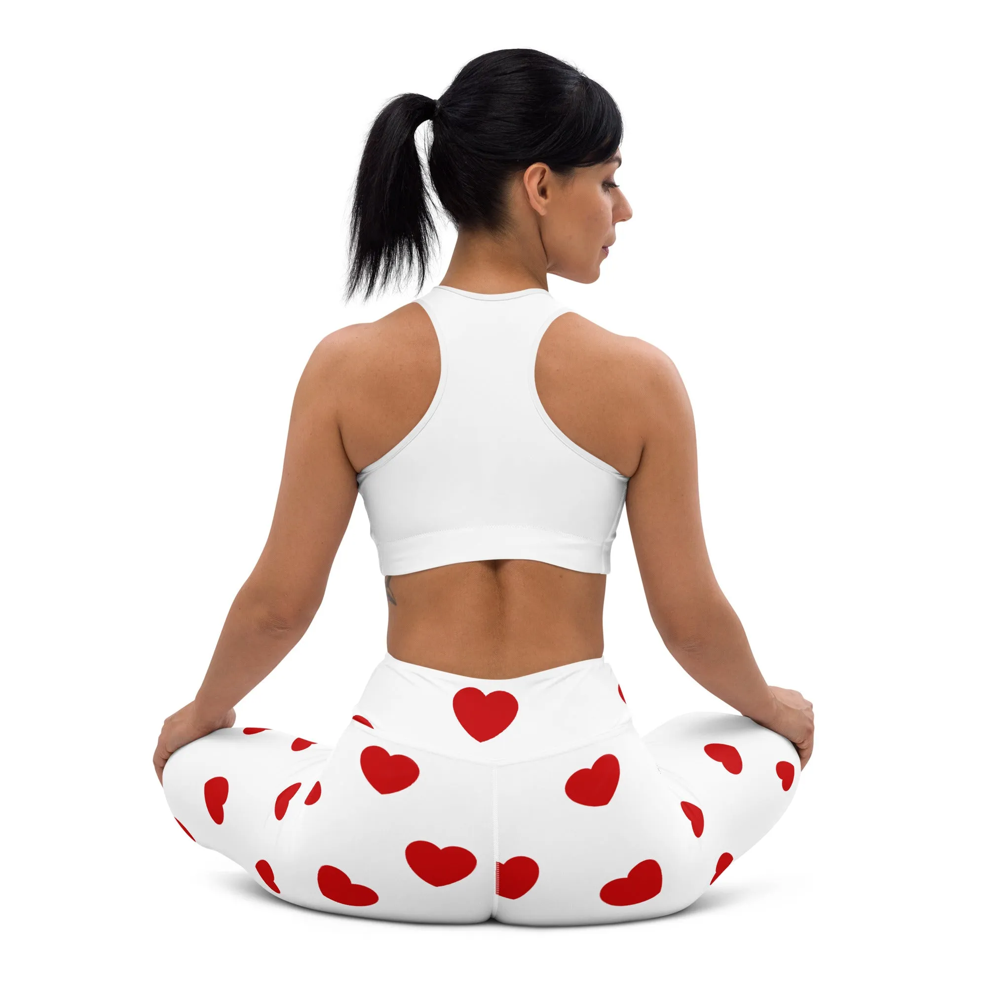 Red Hearts Yoga Leggings