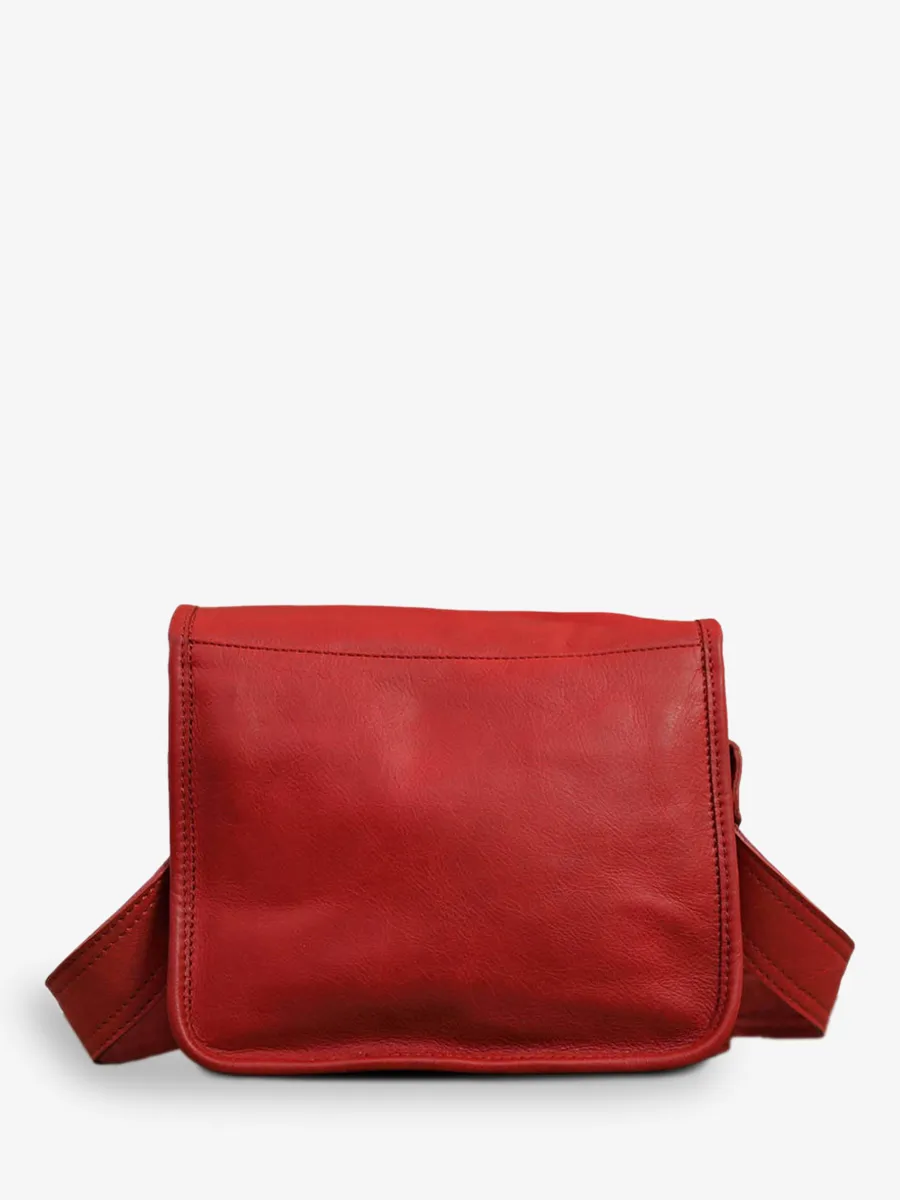 Red Leather Shoulder Bag - LaSacoche S Carmine Red | PAUL MARIUS