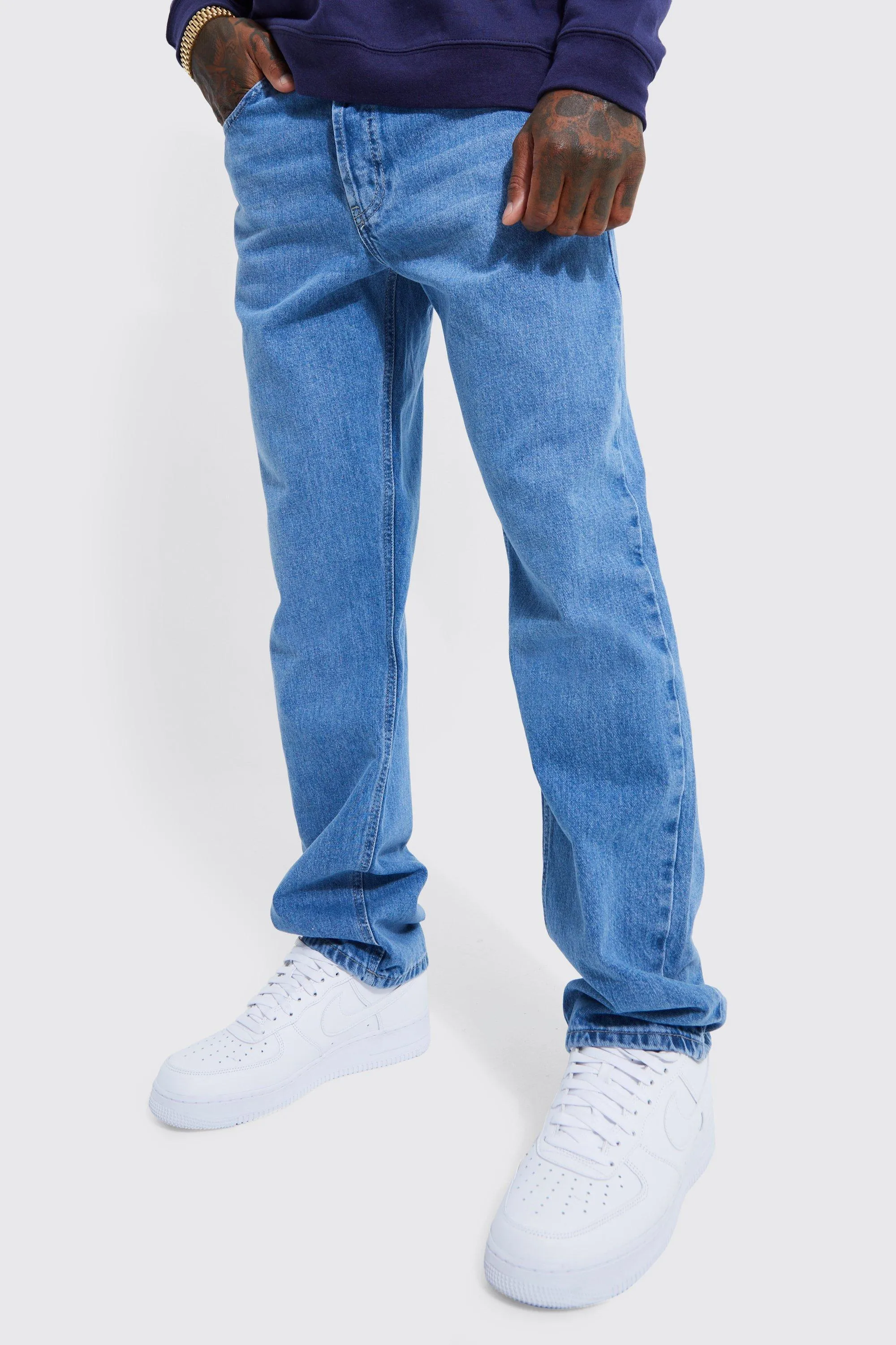 Relaxed Rigid Washed Jeans