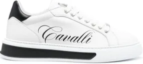 Roberto Cavalli logo-print leather sneakers White