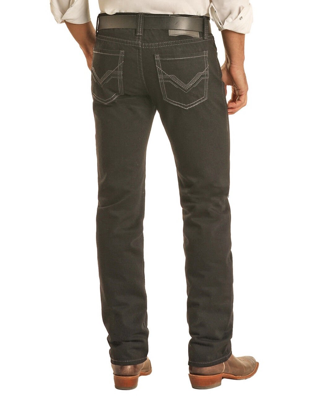 Rock & Roll Denim Men's Slim Straight Jeans in Black