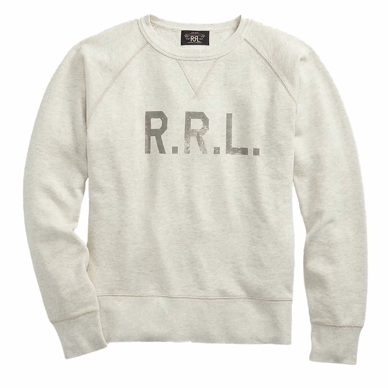 RRL by Ralph Lauren Logo Fleece Pullover Oatmeal Heather