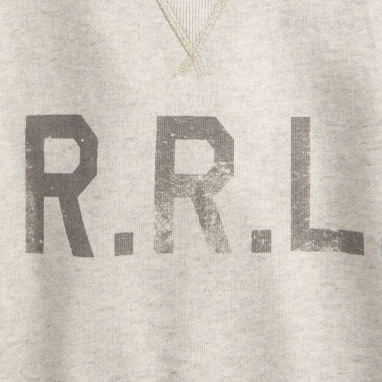 RRL by Ralph Lauren Logo Fleece Pullover Oatmeal Heather