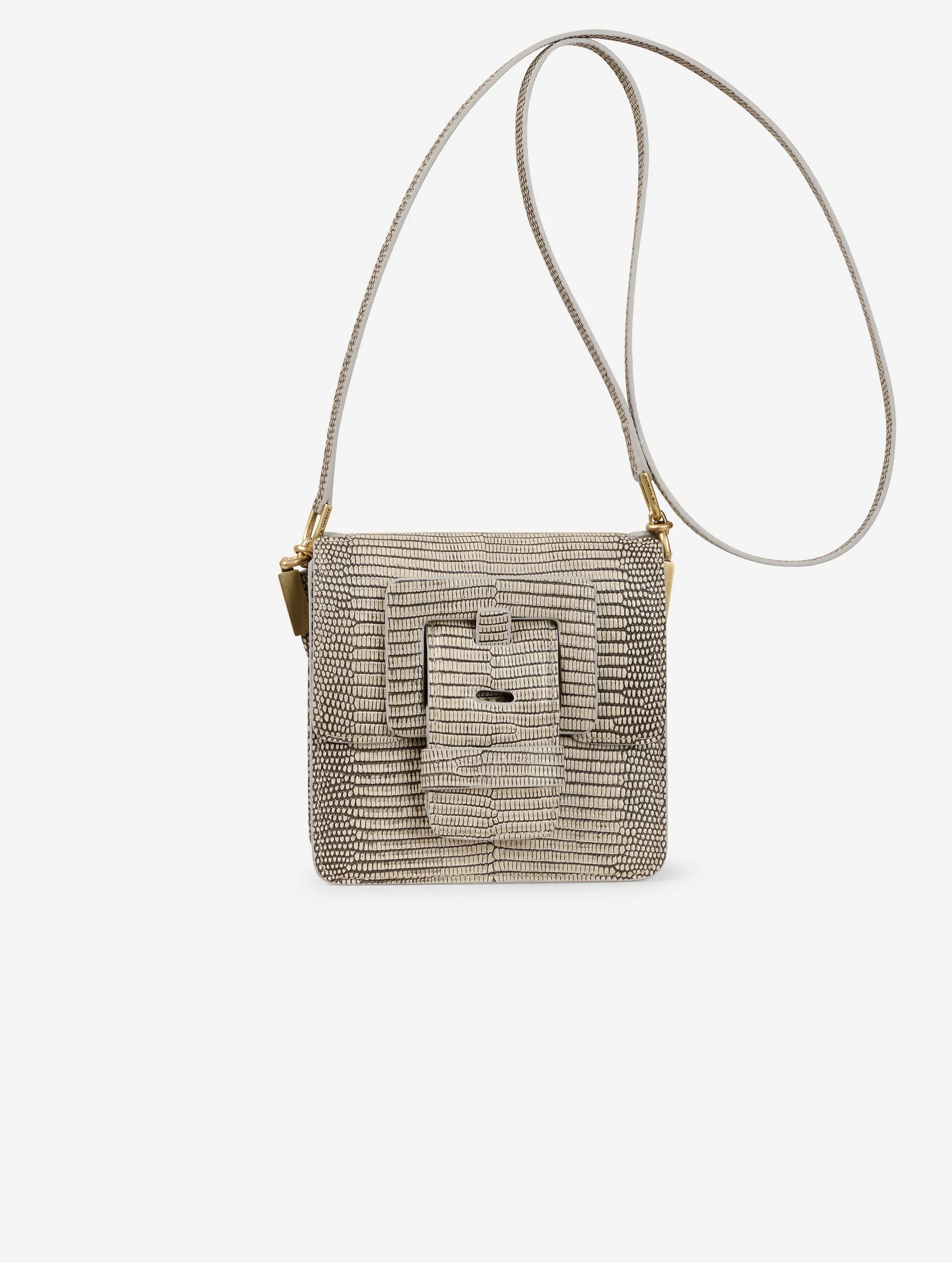 Sand lizard embossed leather LOVE ME bag