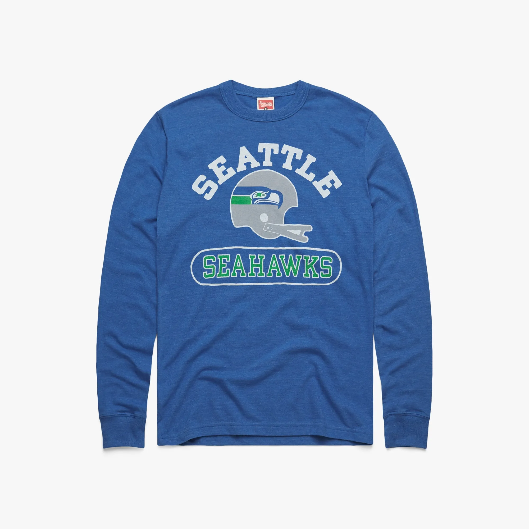 Seattle Seahawks Throwback Helmet Long Sleeve Tee