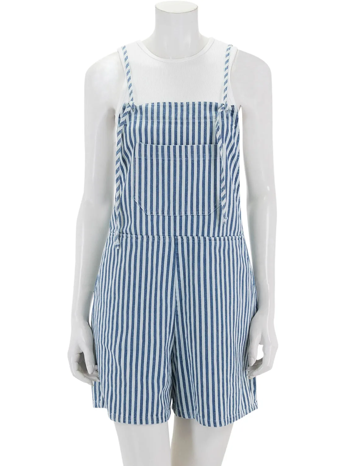     Self Contrast   eleanor romper in wide stripes denim