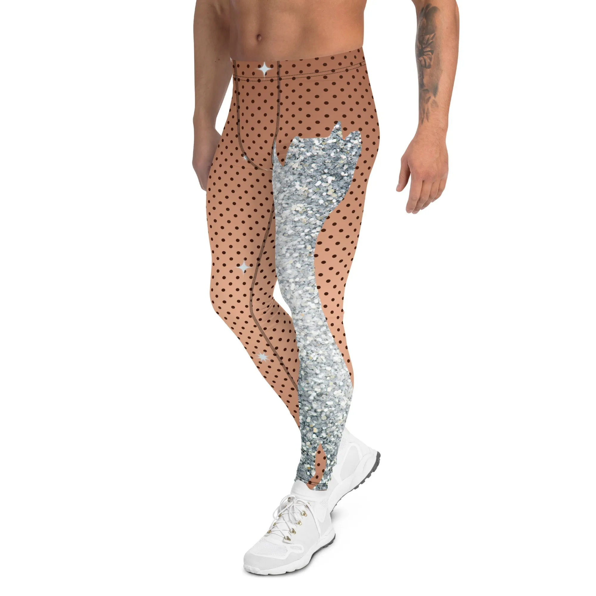 Sequin Print Mesh Men's Leggings