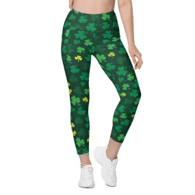 Shamrock Pattern Leggings With Pockets