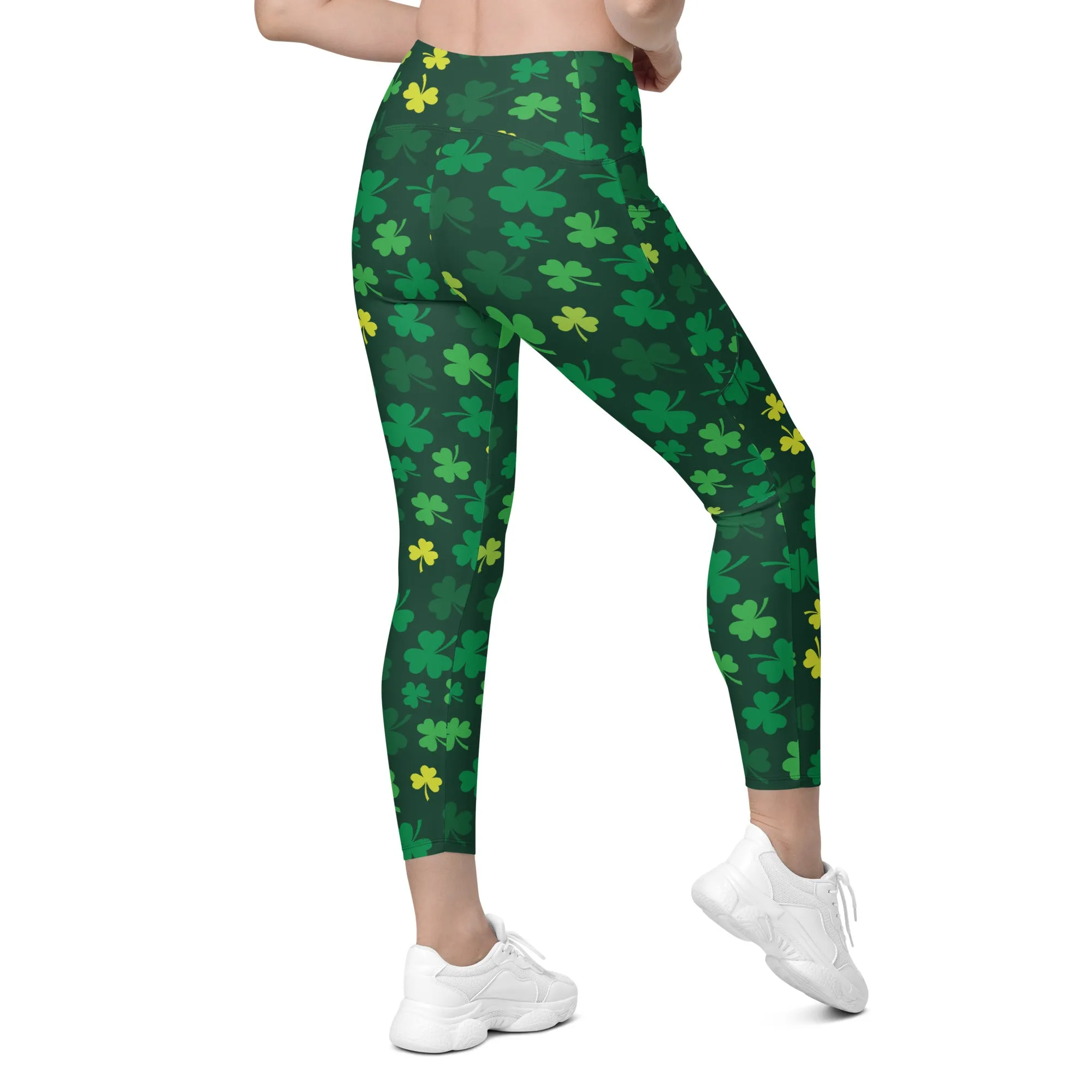 Shamrock Pattern Leggings With Pockets