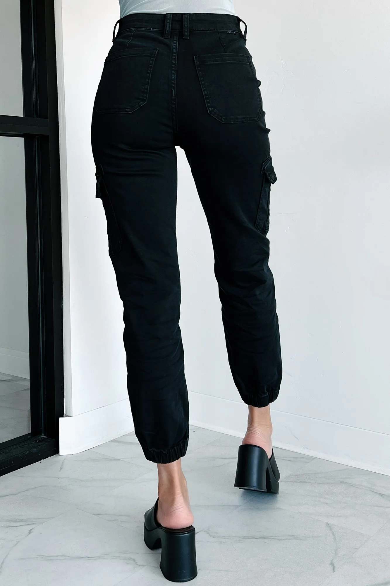 Sharma High Rise Risen Cargo Joggers (Washed Black)