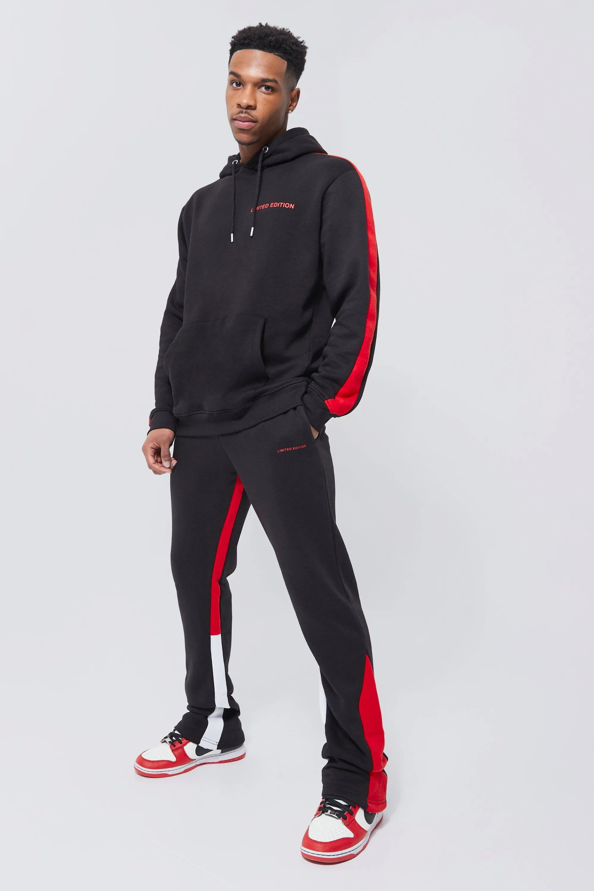 Side Panel Stacked Hooded Tracksuit