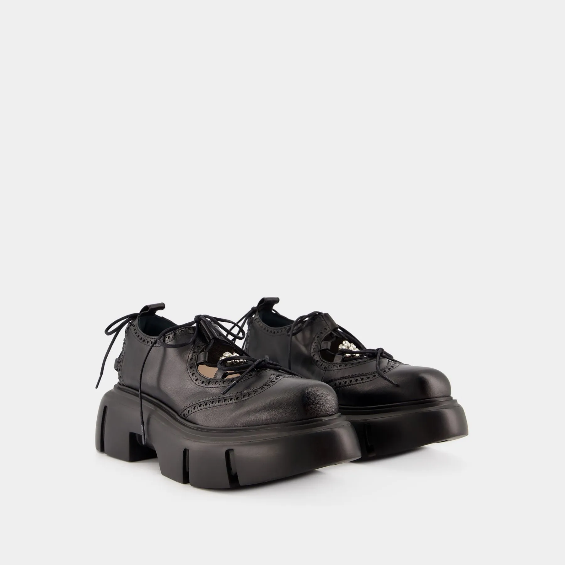 Simone Rocha  Ghillie Brogue Sneakers - Simone Rocha - Leather - Black