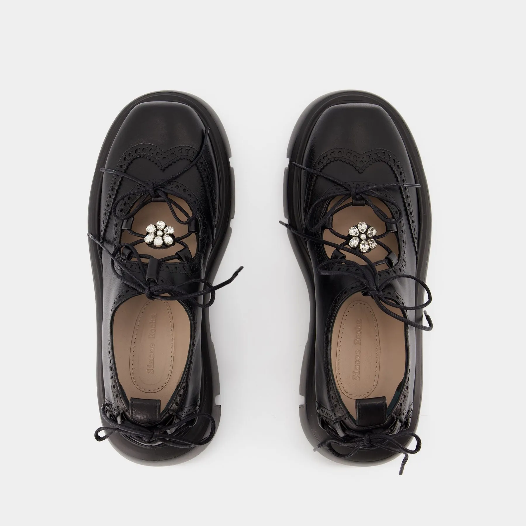 Simone Rocha  Ghillie Brogue Sneakers - Simone Rocha - Leather - Black