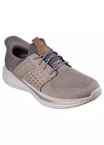 Skechers Mens Taupe Knit Slip-Ins Slade Ocon Trainers | Grattan