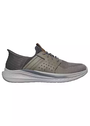 Skechers Mens Taupe Knit Slip-Ins Slade Ocon Trainers | Grattan